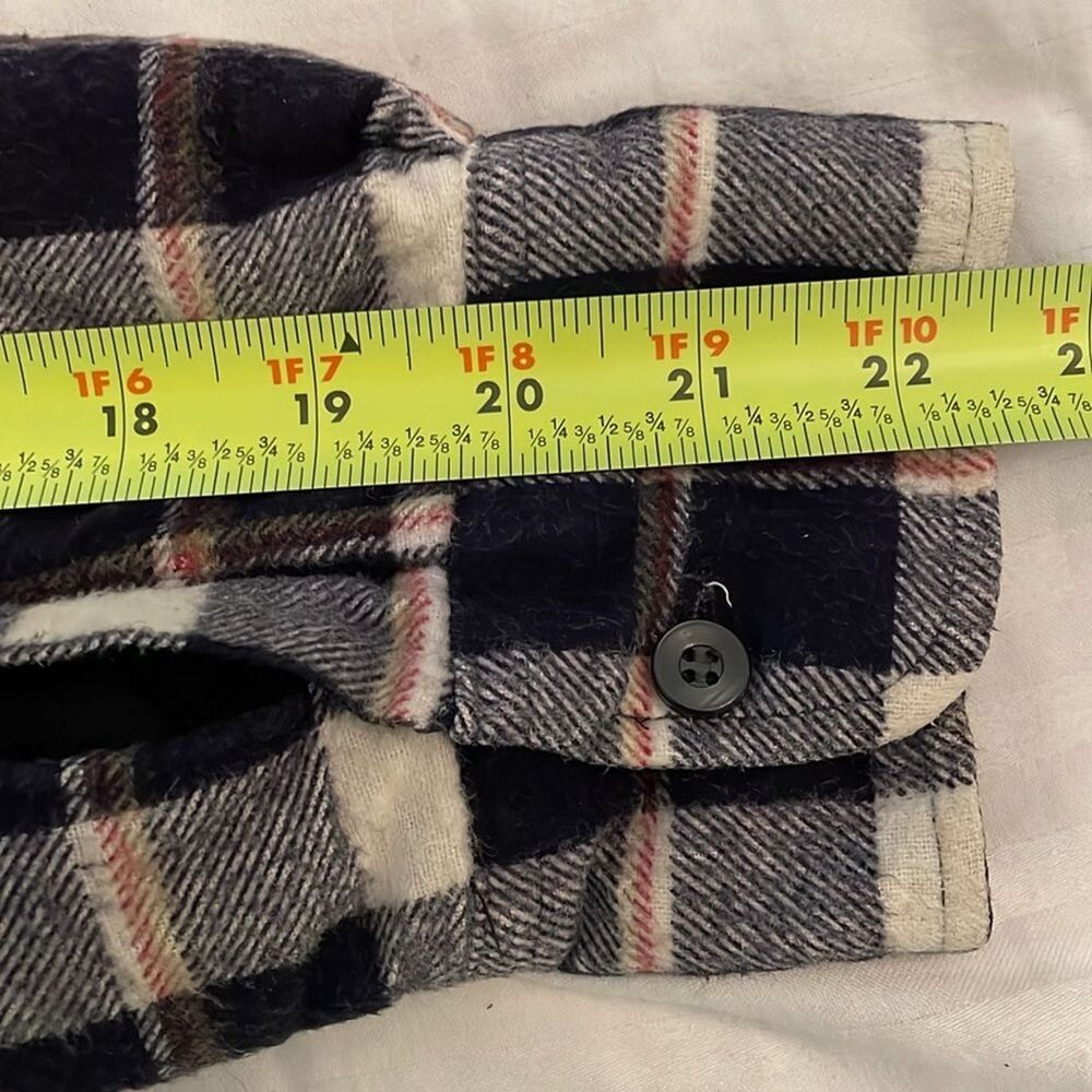 Royal Knight Vintage Flannel Shacket Shirt Jacket Mens XL Black Plaid Quilted - Picture 7 of 12